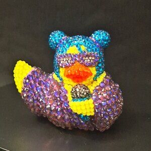 Pop Star, Rock Star, Bedazzled Solo Singer Duck, Fancy Bling Singer, Jeep Duck